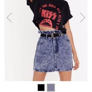 Nasty Gal high waisted acid wash skirt